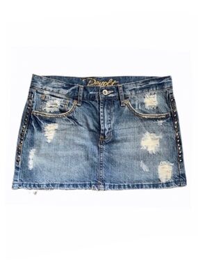 NWOT Revolt Studded Distressed Denim Skirt Size 5